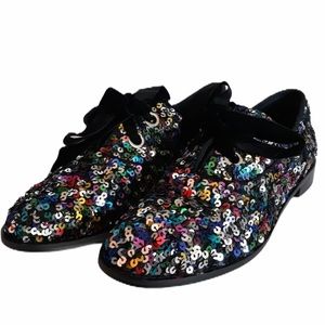 multi color sequin tennis shoes